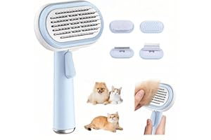 NATNAV 5 in 1 Hundebürste Katzenbürste Haustier Bürsten Set für Kurzhaar Langhaar,Unterwollbürste Entfilzungsbürste Haar Badebürste,Katzen Bürste von der Bürste mit Einem Knopf für Sauberes Haustierhaar