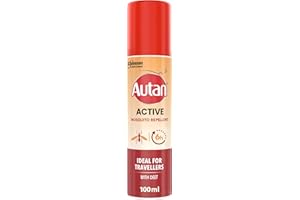 Autan Active Mosquito & Insect Repellent Spray, Travel Essentials, DEET Formula, Up to 6 Hours Protection against Mosquitoes, 100 ml
