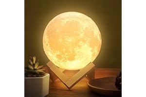 ‎BALKWAN Balkwan Mond Lampe, Mondlampe 3D Druck Mond Lampe Dimmbar USB Lade Touch Lampe für Kinder und Liebhaber Geburtstag Schlafzimmer Romantisches Geschenk (4.7 inch)