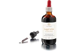 NATURVERLESEN 100ml Lugolsche Lösung 5% in pharmazeutischer Qualität (ph. Eur.) - hergest. in Deutschland – Jodlösung nach Originalrezeptur in Apothekerflasche - incl. Pipette