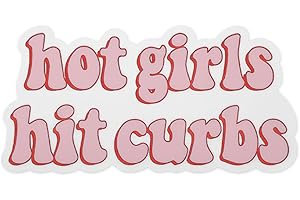 Mabor Funny Car Stickers Hot Girls Hit Curbs Bumper Stickers for Cars Vinyl Waterproof Car Stickers for Women Girls Pink Car Decals Stickers for Trucks Automotive Window Laptop Suitcase