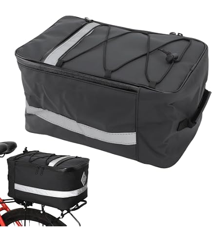 LEICESTERCN Borsa Portapacchi Bici 12L Impermeabile Con Copertina Antipioggia, Riflettente, Multitasche, Per Mountain Bike E Città