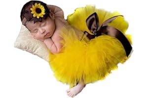 Ruspela Puntelli per servizi fotografici per neonati, accessori per fotografia per neonate, costume per servizio fotografico, tutù, gonna, girasole, fascia