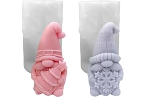 GZWY Silikonform Weihnachten Wichtel, 3D Silikonformen Gießformen Weihnachten Kerzenformen zum Gießen, Gießformen Silikon Gießform Wichtel Gips Zum Gießen Giessformen Silikon für Weihnachtsdeko (A)