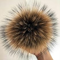 Pompon In Pelliccia Di Volpe Naturale - 2 Pezzi | Per Cappelli, Sciarpe, Borse | Fai Da Te E Decorazione - Foto 6