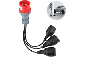 LIROPAU CEE Adapter Starkstrom Verteiler 400V 16A Stecker auf 3X 230 V Starkstrom Verlängerungskabel, Kupplung Verlängerungskabel, Camping CEE Adapterleitung mit Klappdeckel & Schutzkontaktsteck