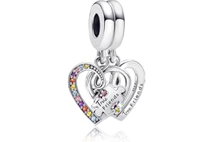 Annmors Plata de ley 925 Charms Abalorios Compatible con Pulseras y Collar Mujer