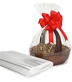 Arsmat Sacchetti Regalo In Cellophane Trasparente - 20 Pezzi 76x101 Cm - Spessore 1,5 Mm - Per Cesti E Confezioni Regalo - 3