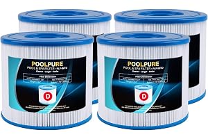 POOLPURE Sommarflygningar ersättning pool och spa filter för typ D, sommarvågor P57100102, P57000104 (4-pack)