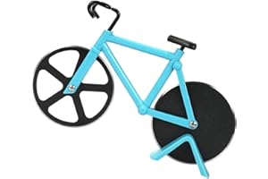 BESSY SHOP Ruota per Pizza per Bicicletta, Ruota per Pizza in Acciaio Inox Divertente Rullo per Pizza Antiaderente Grande Idea per i Ciclisti Amanti della Pizza Accessori per Pizza Gadget da Cucina Articoli Blu