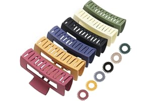 Kavya spinka do włosów, duża, grube włosy, antypoślizgowa, mocna przyczepność, prostokątna spinka do włosów, tworzywo sztuczne, Jumbo, dla kobiet i dziewcząt (6 kolorów)-C