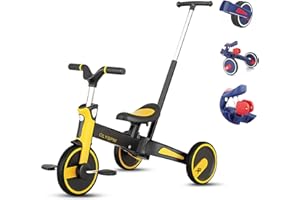 OLYSPM 5 IN 1 Balance bike for 1-5 Years Old Boys Girls Baby trike with Controllable push rod,Lightweight Folding Trike,Toddler trike Baby Walker for Boys Girls