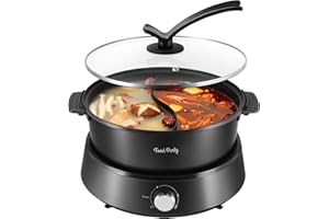 Food Party Olla Hot Pot Eléctrico 4L Hotpot Separable Actualizado 220V 1350W Fondue Shabu Shabu Hotpot