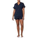 Amazon Essentials Set Pigiama con Colletto Intagliato in Modal e Cotone (Disponibili in Taglie Forti) Donna