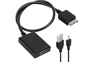 Yuio PS2 to HDMI Adapter, HD Video Audio Multimedia Interface Cable Link Connector, PS2 to HDMI Converter Cord for HDTV Cable Adapter Supports 1080P Output for Ps2 Game Consoles Projector TV Monitor