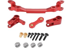 UURCSKY Aluminium-Lenkeinheit Bellcrank Set Upgrades Teile für 1/10 Arrma Granite 3S BLX, Senton 3S BLX/Big Rock/Typhon 3S BLX, Outcast/Kraton 4S (rot)