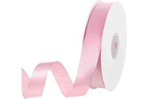 woric 50 Meter Pink Ribbon, 20mm Satin Gift Ribbons Pink Ribbon for Gift Wrapping Crafting Decoration Christmas Wedding Birthday Baby Shower Party