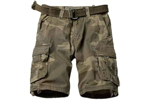 VATINNT Men's Cargo Shorts, Camo Shorts, Multi Pocket Casual Shorts, Loose Fit Outdoor Work Shorts No Belt