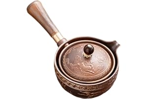 NEDLON Ensemble De Théière Portable Avec Théière Et Infuseur À Rotation À 360 Degrés, Théière Et Tasse Rotative Chinoise En Porcelaine Cadeau Pour Les Amateurs De Thé (Color : Brown, Size : A)