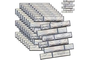 TSASWEET 10 Pezzi Pannelli da Parete 3D Adesivi Murali Adesivi Murali in Stile retrò a Mattoni Piastrelle Autoadesive in Pietra 3D per Fai da Te, per Decorazione Murale, 30CM*30CM