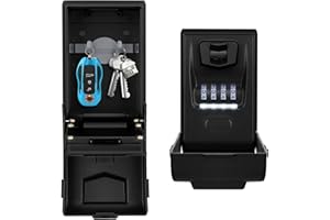 KTUEOV Key Boxes Wall Mounted, Key Safe Box With Light Up Dial 4 Digit Key Lock Outdoor Large Key Box With Code Lockbox for Keys with Weatherproof Cover Key Storage for Home Garage Office