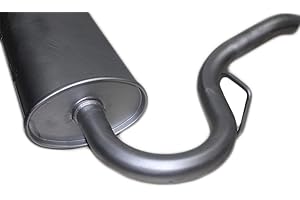 AET AUTOTEILE Niva 21213 Endschalldämpfer mit Schelle M8 / 48mm + Halter/Auspuffgummi