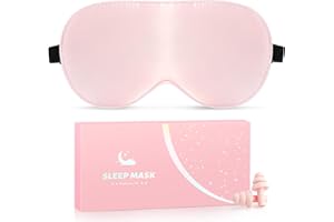 MIOFULA Masque de Nuit Soie Femme Homme, Masque de Sommeil Soie 100% Naturelle, Anti-Lumière Cache Yeux pour Dormir, Bandeau Yeux Sommeil pour Voyage, Sieste, Yogal, avec Bandeau Réglable, Doux et Confortable