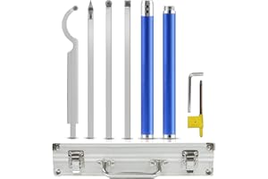 BAUSATZ 8 Pieces Lathe Turning Tools for Scraper Carbide Turning Tools Wood Lathe Chisels Wood Turning Metal Lathe Cutting Tools + 8 Pieces Extra Replaceable Blades + 1 pair Woodworking Leather Gloves