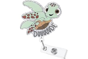 ‎NEWPLENTY Ausweishalter Ausziehbar, Krankenschwester Ausweishalter, Abzeichen mit Niedlichem Design, Badge Reel mit Clip für Krankenschwestern,Ärzte,Freiwillige (Schildkröten)