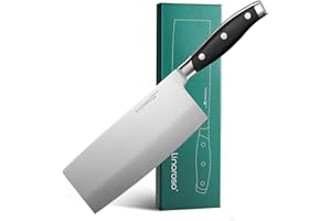 linoroso Feuille de Boucher Couteau de Cuisine 7,5 pouces/19cm de chef de cuisine chinois inoxydable allemand à haute teneur en carbone pour Hacher Les Os - Série classique