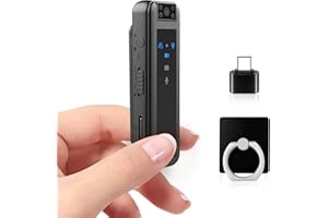 Yusat Fotocamera per corpo HD 1080P con fotocamera girevole a 180 gradi, design portatile con clip posteriore, senza scheda di memoria