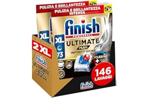 Finish Ultimate Plus Infinity Shine Dishwasher Tablets, 146 Capsule Dishwashers, Dishwasher Tablets Against Dirt and Tinned Residues
