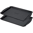 Prestige Aerolift Baking Trays for Oven Non Stick Set of 2 - Dishwasher Safe Oven Tray Set with Extra Large Handles, Durable Carbon Steel, L 43.5 cm W 30.3 cm H 2 cm Oven Trays