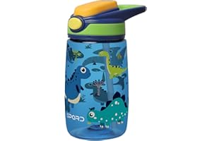 ‎OPARD Opard Trinkflasche Kinder 400ml, BPA-freiem Tritan, Mit auslaufsicherem Flip-Top-Deckel, Strohhalm für Schule und Reisen