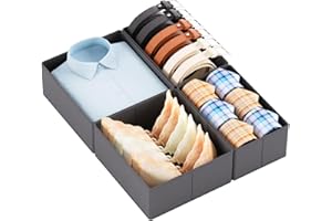 Yucch Schubladen Organizer – passend für IKEA PAX Kleiderschrank 50X58 cm, faltbare Aufbewahrungsboxen mit verstärktem Boden für Unterwäsche, Socken & Babykleidung (Grau)