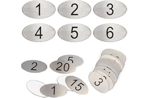 ‎NANTUN NanTun 304 Stainless Steel Engraved Oval Table Black Numbers (1-20) Pubs Restaurants Clubs - 1 to 20