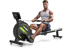 Wenoker - Vogatore magnetico pieghevole per la casa, capacità di peso di 160 kg, silenziatore e liscio con supporto per tablet per display LCD e comodo cuscino per sedile