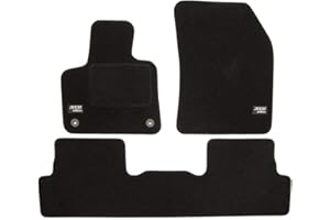 J&J AUTOMOTIVE | Logo Tapis De Sol Noir Velours sur Mesure pour 3008 2 Depuis 2017, Ajustement précis, Base Antidérapante, Renforcée dans la Zone de la Pédale