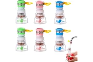 SSYANG Boquilla de Grifo Giratoria a Prueba de Salpicaduras de 6 Piezas,Dispositivo de Ahorro de Agua del Grifo,8 * 3cm,Utilizado en Grifos Plegables de Cocina,Baño y Ducha (Color Aleatorio)
