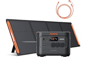 Jackery E3000 V2 3072Wh Powerstation mit 200W Solarpanel mit 5M Solarpanel Verlängerungskabel, 3600W Dauerleistung, 2x USB-C PD100W, Powerstation für Notstrom, Camping, Wohnmobil & Haushalt