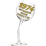 Bombo Bicchiere in Vetro Calice storto per compleanno 50 anni - 440 ml