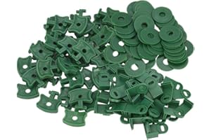 SANMUM Plastic Greenhouse Twist Clips, Shading Fixing Clips, Washers for Aluminium Greenhouse Insulation Bubble Netting Shading Fixing Fastener Kit (Green 50PCS Clips+50PCS Washer+50PCS L Extenders)