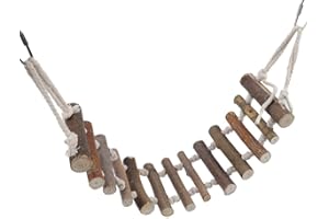 ZERODIS Hölzerne Vogelleiter Hängematte Vögel Schaukelspielzeug Papagei Kauspielzeug Haustierkäfig Hängendes Spielzeug Papageien Kletterbrücke Stehgestell