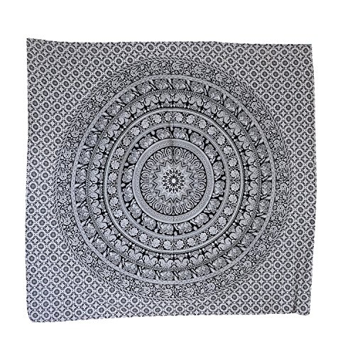 RASTOGI Kunsthandwerk Indian Elephant Mandala Tapisserie Hippie, Gobelin, Wandteppich, indisches schwarz & weiß Wandteppich, Bohemian Wohnheim Dekor Mandala Gobelin - 4