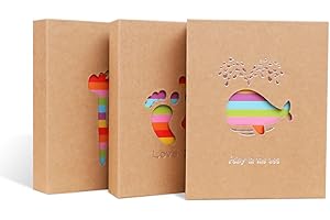 (Giraffe) - Zhi Jin Hollow Kraft Photo Album Slip In Hold 100 Pockets 20cm x 15cm Picture Anniversary Albums Memory Collection Gift, Giraffe