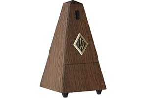 Wittner Metronomo Taktell forma piramidale Sistema Maelzel Serie 810 - Custodia in legno massello - Con campana - Rovere marrone opaco - Non richiede batterie - Made in Germany