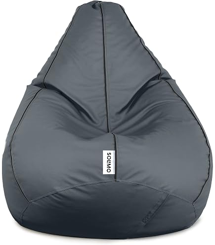 Halatua Bean Bag Sofa Cover Only - Dark Gray, 6FT (No Filler), Super Soft Flocked PVC