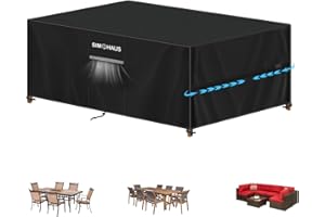SIMPHAUS Coperture per Mobili da Giardino Panno Oxford 420D Telo Copritavolo Esterno Impermeabile,Anti-UV Copertura per Tavolo da Esterno,Telo Copridivano,Tavolino da Balcone 220x120x75cm
