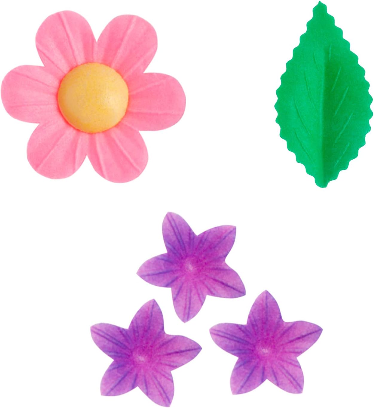 Dekora - Kit de Flores y hojas de Papel de Oblea para Decoración de Tartas, Cupcakes u otros Postres