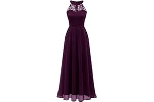 Wedtrend Abendkleid Damen Lang Neckholder Kleid Damen Ballkleider Elegant für Hochzeit Chiffon Brautjungfernkleider
